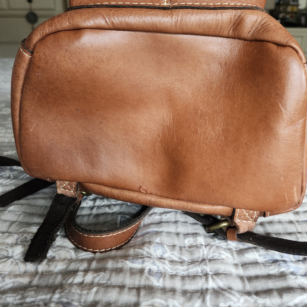 Patricia Nash Tan Leather Backpack - Picture 8 of 9